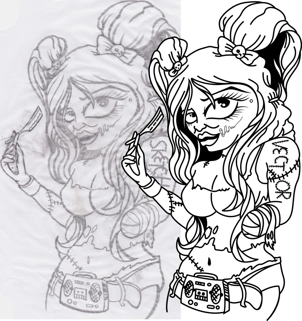 beforeafter zombie gal